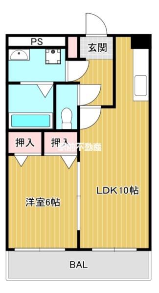 パシフィックパーク(1LDK/1階)の間取り写真