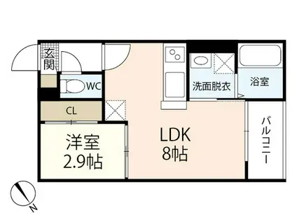REGALEST サンシャイン長束(1LDK/1階)の間取り写真