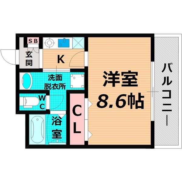 フィオーレ滝井(1K/3階)の間取り写真