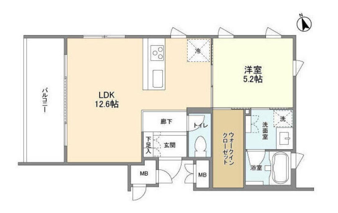 ガーデン東新宿(1LDK/5階)の間取り写真