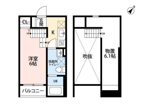 フランボワーズ 大橋(ワンルーム/2階)の間取り写真