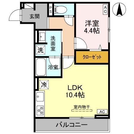 D-GRAN 飯田町(1LDK/2階)の間取り写真