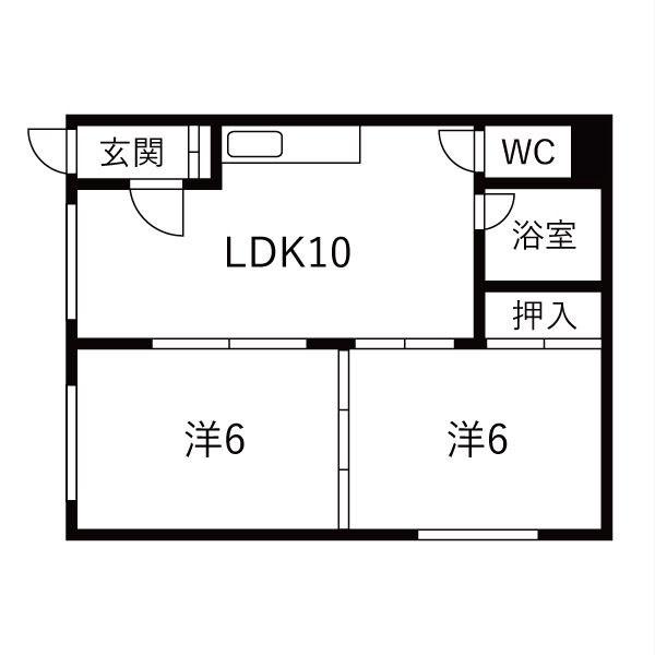 グラフウエストI(2LDK/3階)の間取り写真