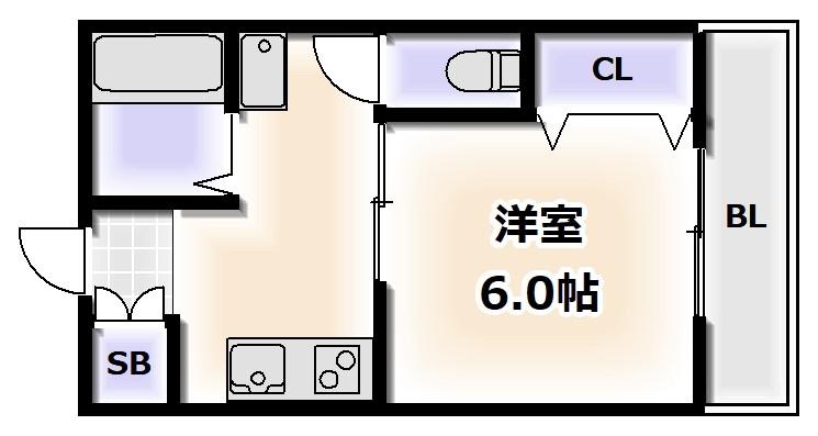 美里マンション(1K/3階)の間取り写真