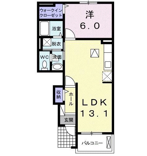 フォルトーナ B(1LDK/1階)の間取り写真