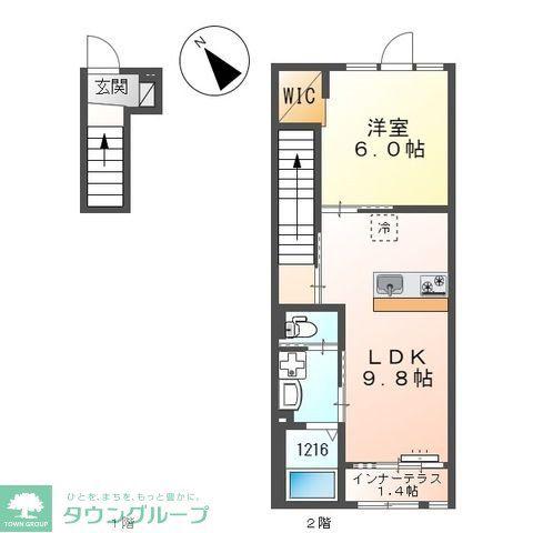 アパート工事(1LDK/2階)の間取り写真