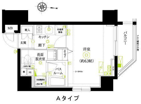 ZOOM浜松町(1K/2階)の間取り写真