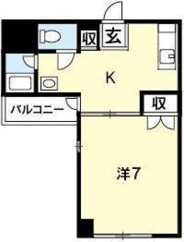 グリーンハイツ蔵本(1K/5階)の間取り写真