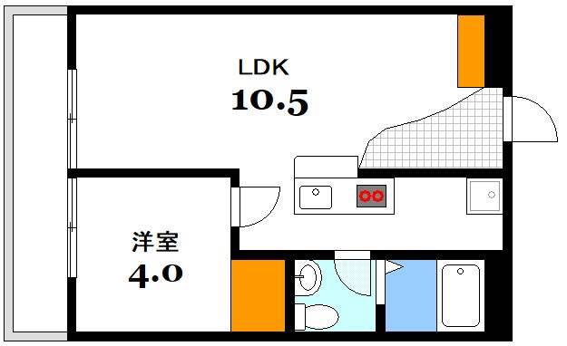 第2コーポ大場(1LDK/2階)の間取り写真