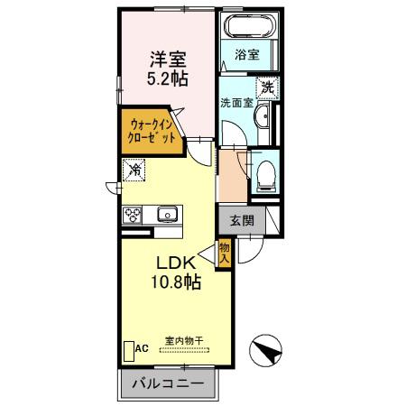 グリーンガーデン須磨(1LDK/2階)の間取り写真