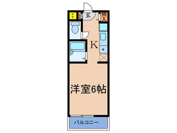 クローバーハイム(1K/2階)の間取り写真