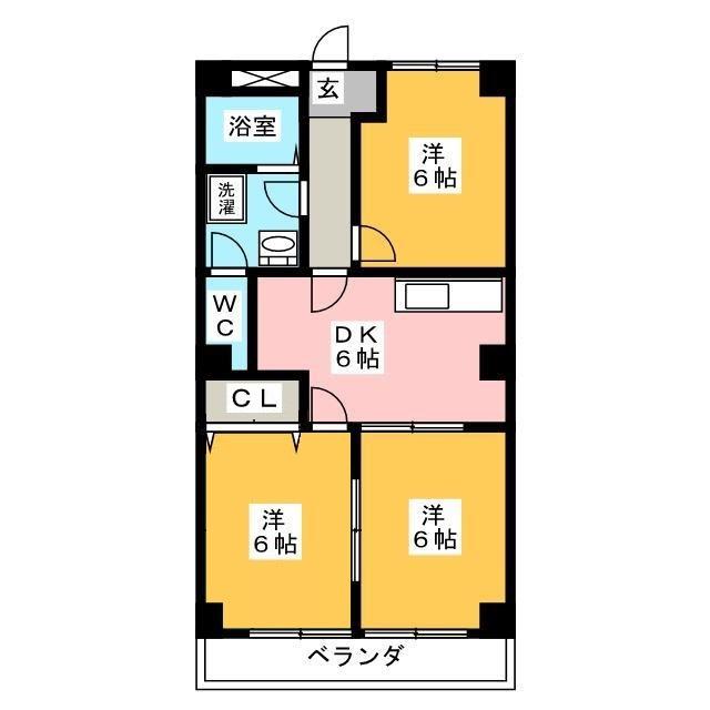 グランメール岩田(3DK/3階)の間取り写真