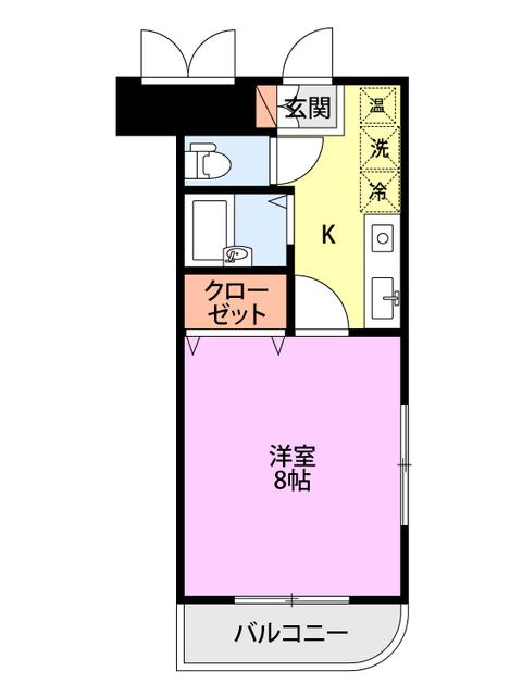 マロングリーン(1K/1階)の間取り写真