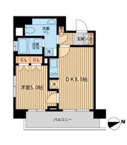 ラクラス田町(1LDK/3階)の間取り写真