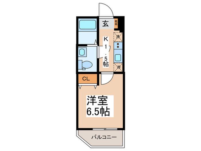 アノンテラス新石川(1K/1階)の間取り写真