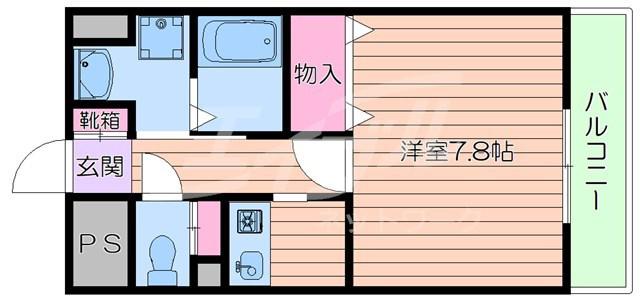 グラヴィール(1K/7階)の間取り写真