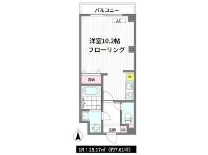 GRAND CIEL(ワンルーム/2階)の間取り写真