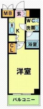 メインステージ錦糸町(1K/6階)の間取り写真