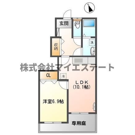 ボンヌールパンションII(1LDK/1階)の間取り写真