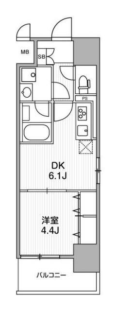 ROOTS SHIKI(1DK/11階)の間取り写真