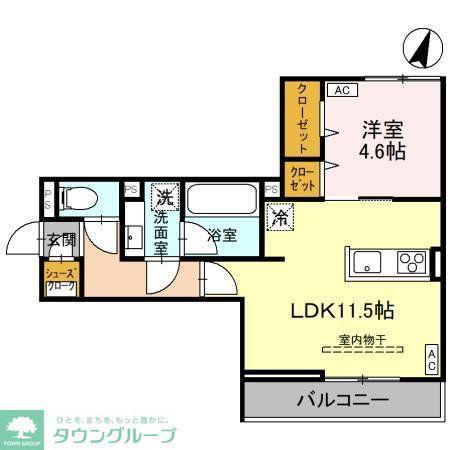 ノーブルパレス東大宮(1LDK/2階)の間取り写真