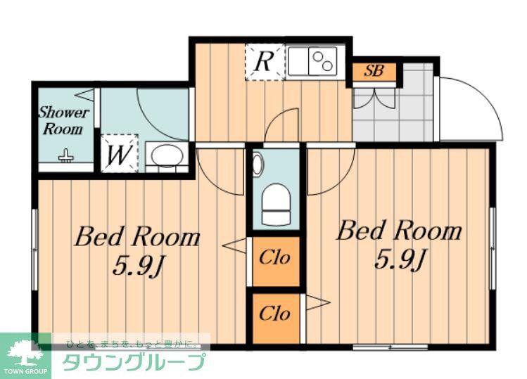 SUNSHINE TERRACE(2K/1階)の間取り写真