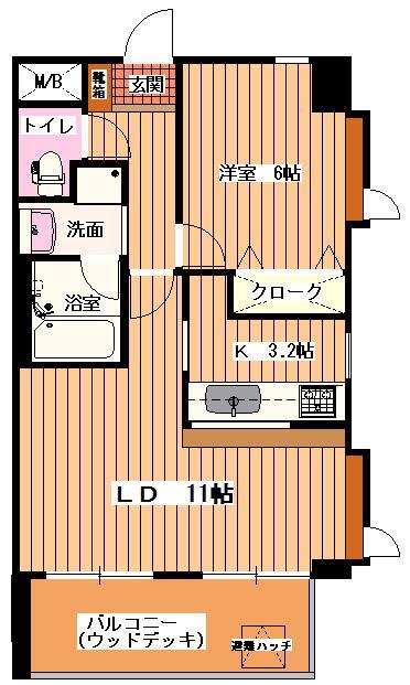 ラ・アディーソ(1LDK/4階)の間取り写真