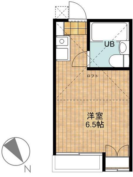 サンコート岸町(1K/2階)の間取り写真
