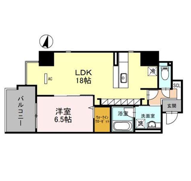 YS COURT東梅田(1LDK/7階)の間取り写真