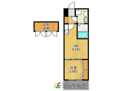 NO.54 WES-PROJECT博多駅(1DK/12階)の間取り写真