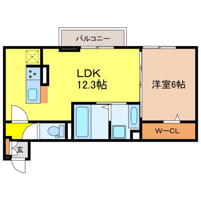 LUMIERE DU SOIR UN(1LDK/2階)の間取り写真