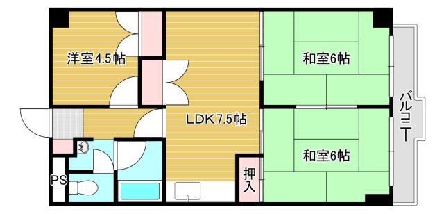 コーポエクセルI(2LDK/2階)の間取り写真