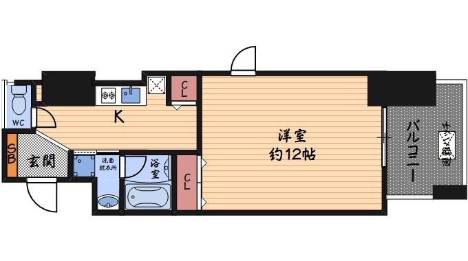 KHKコート西野田(1K/8階)の間取り写真