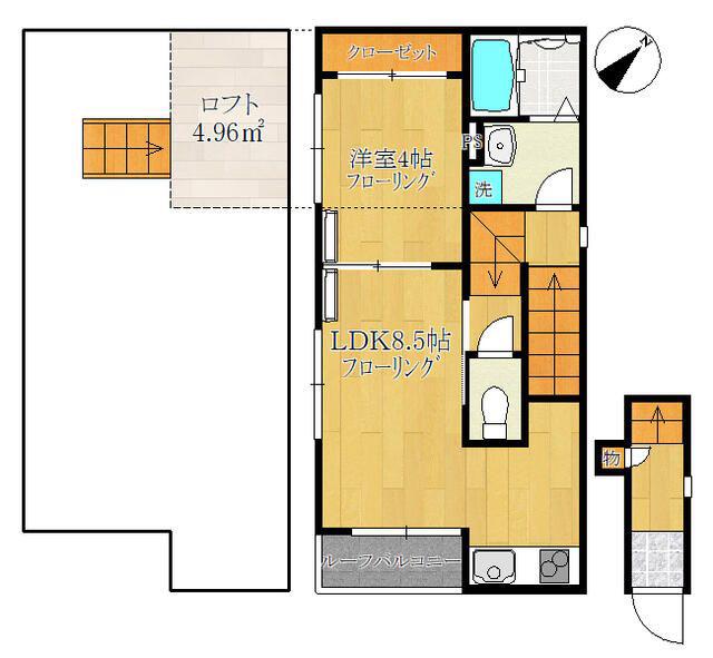 CASA FELICE(1LDK/2階)の間取り写真