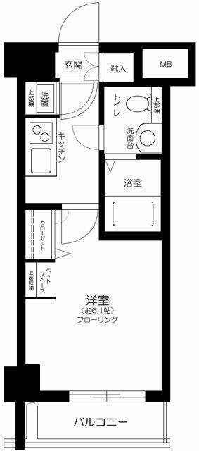 AXAS門前仲町(1K/2階)の間取り写真