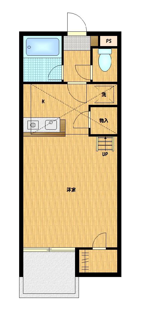 セザンヌ松井(ワンルーム/1階)の間取り写真