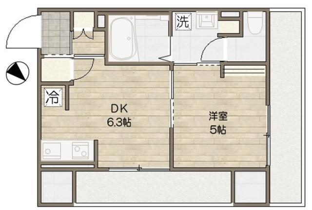 ラ・ブークル(1LDK/8階)の間取り写真