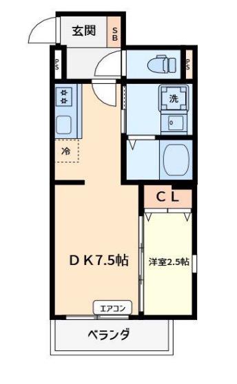 アバンテ向島(1DK/3階)の間取り写真