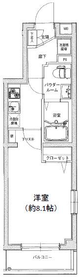 アイル上北沢(1K/5階)の間取り写真