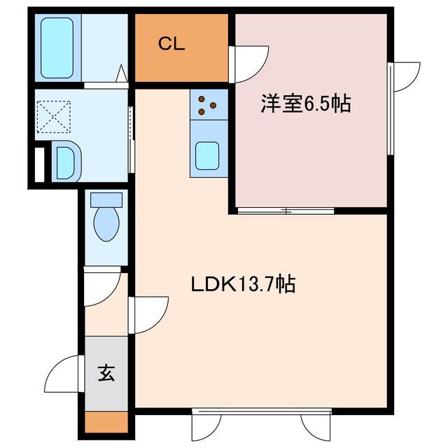 BLACK LABELIV(1LDK/2階)の間取り写真
