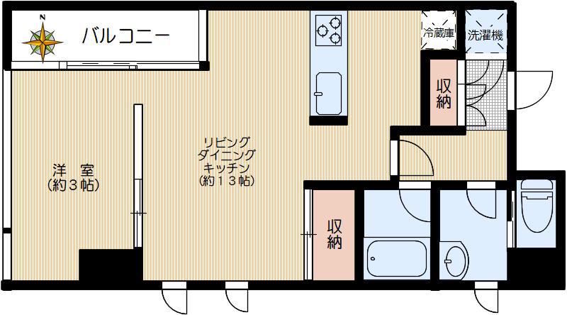 リエス千駄木(1LDK/4階)の間取り写真