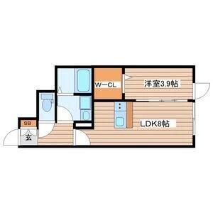 エフエス名取(1LDK/1階)の間取り写真