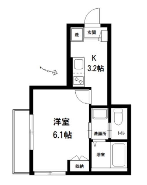 アラヴィーダ 西巣鴨(1K/2階)の間取り写真