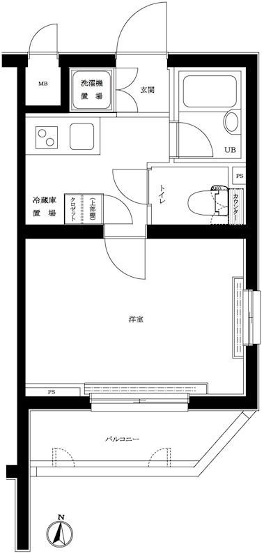 ルーブル中野富士見町弐番館(1K/5階)の間取り写真