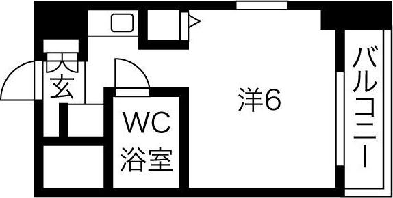 猪名寺パークマンションI(ワンルーム/6階)の間取り写真