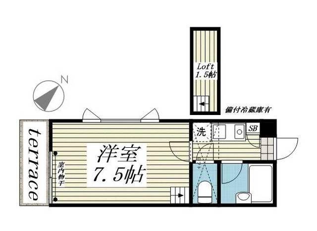 ジュネパレス市川第43(1K/1階)の間取り写真