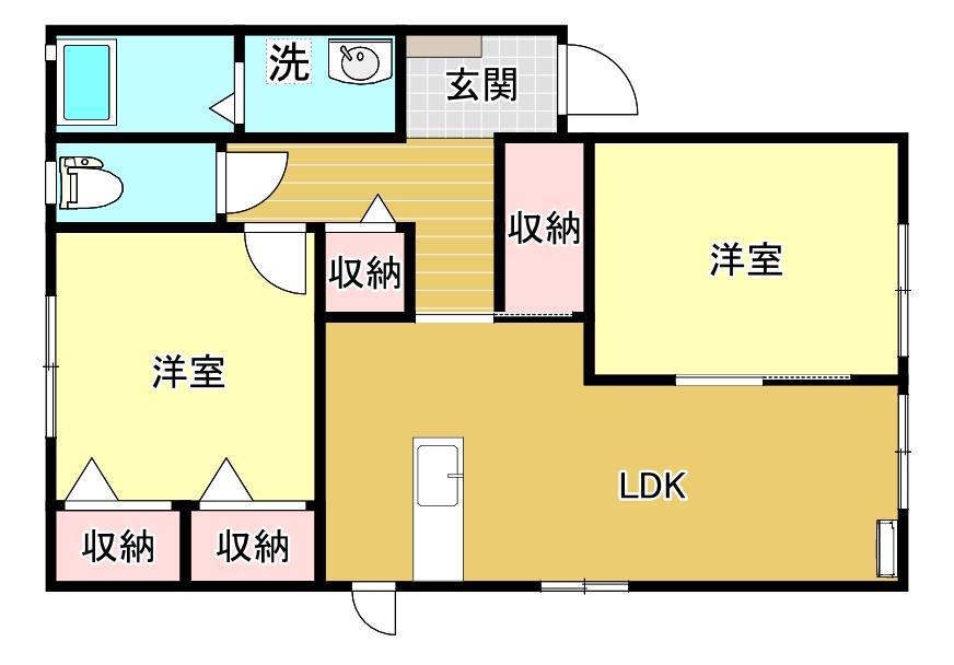 サンライズ21 A棟(2LDK/1階)の間取り写真