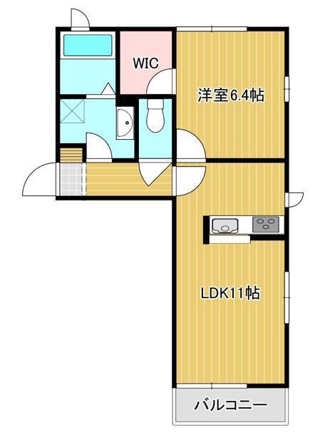 パレドールA(1LDK/1階)の間取り写真