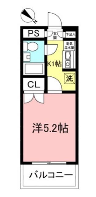 ジョイフル池袋(1K/5階)の間取り写真