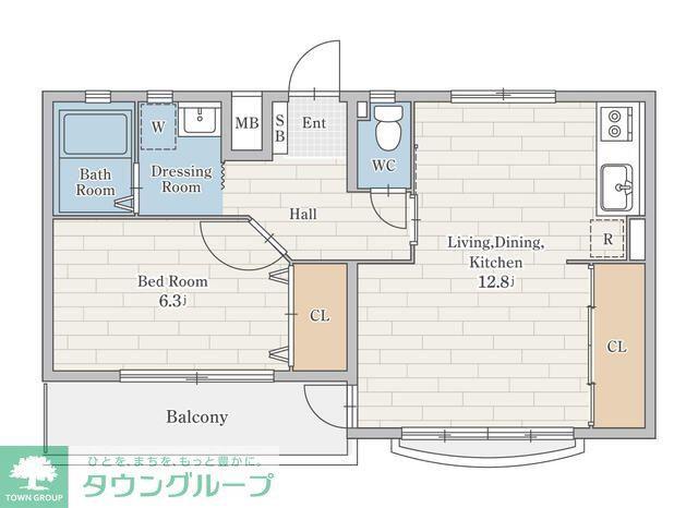 PLENDY本川越(1LDK/1階)の間取り写真